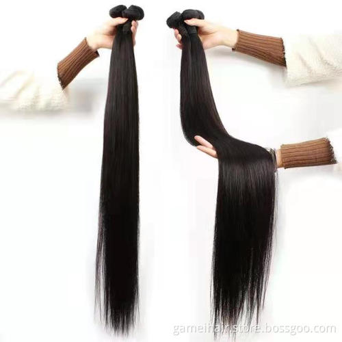 Wholesale 12a top quality Brazilian hair long 36 inch human weave 4 deals straight hair bundles with frontal